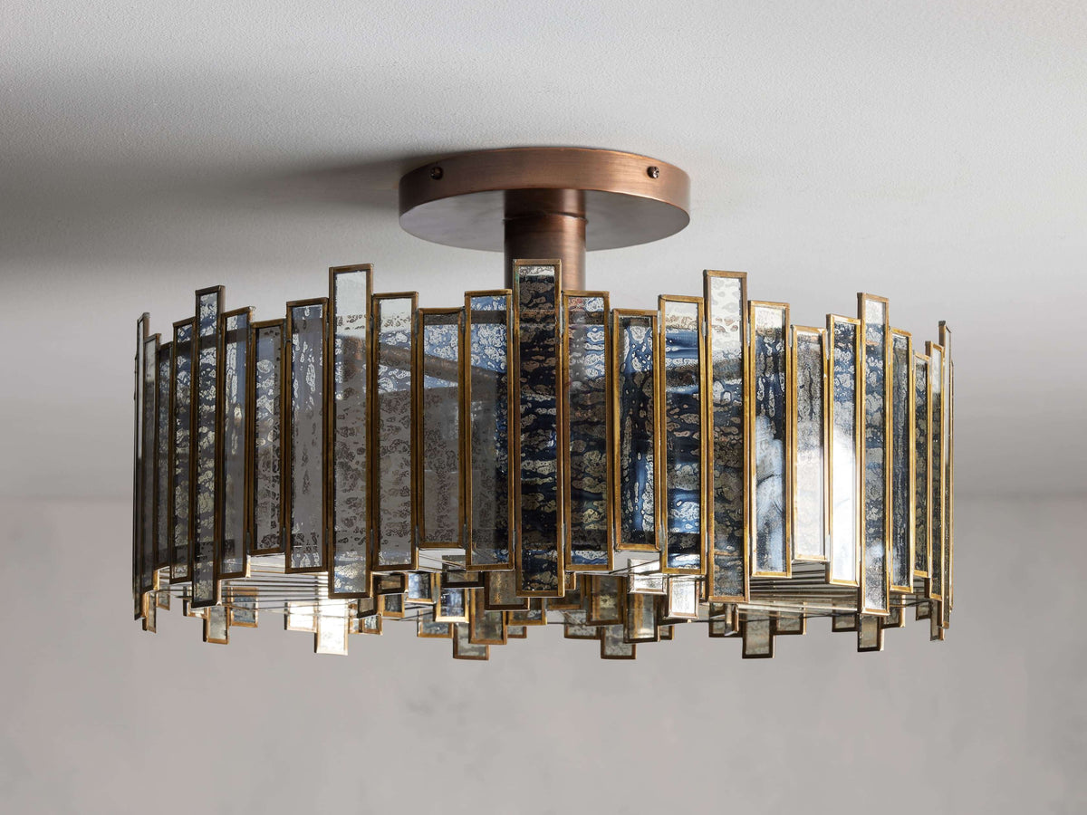 Laila Antiqued Glass Flush Mount