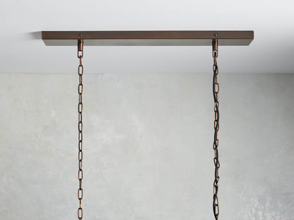 Laila Antiqued Glass Rectangular Chandelier