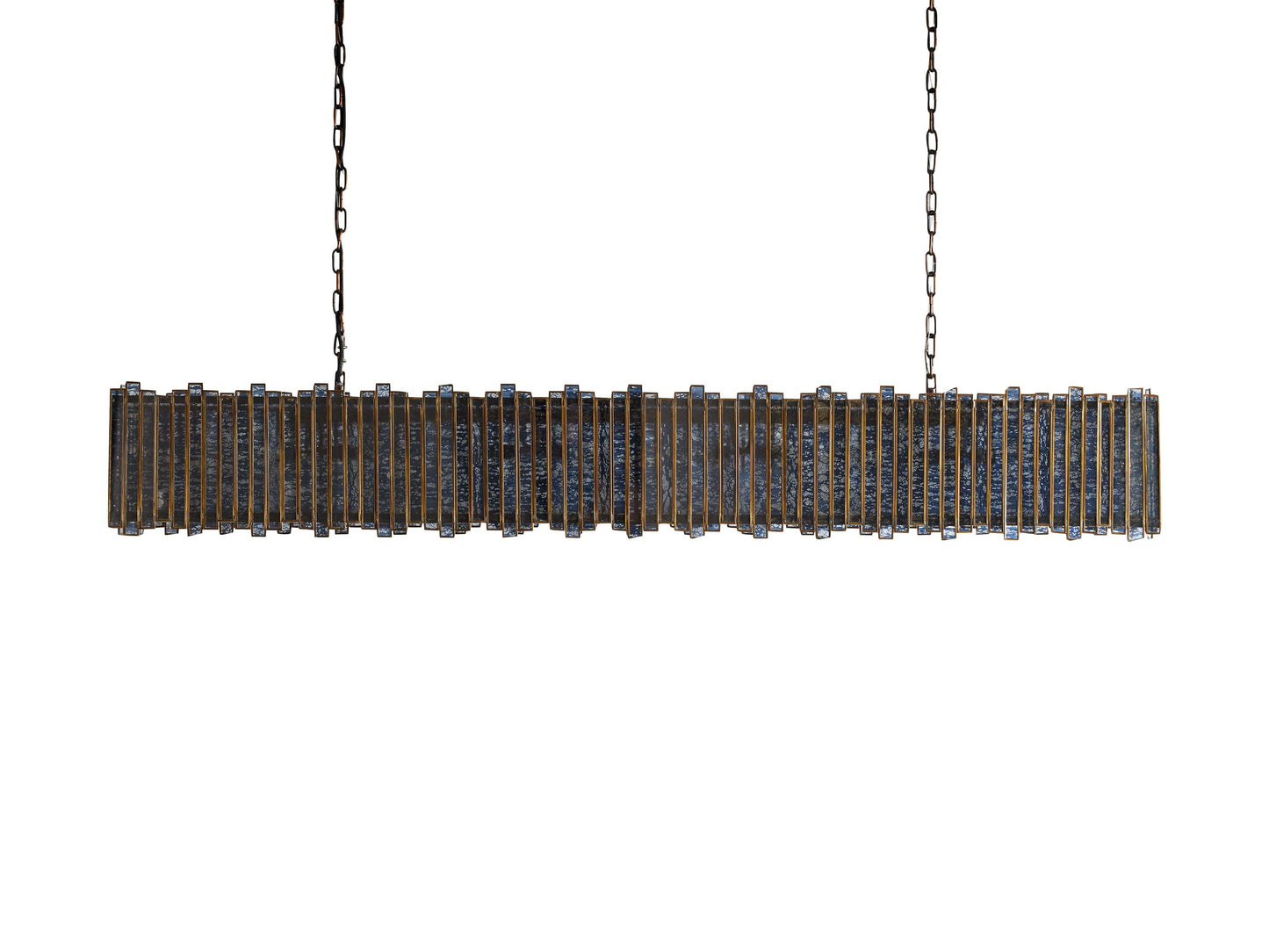 Laila Antiqued Glass Rectangular Chandelier