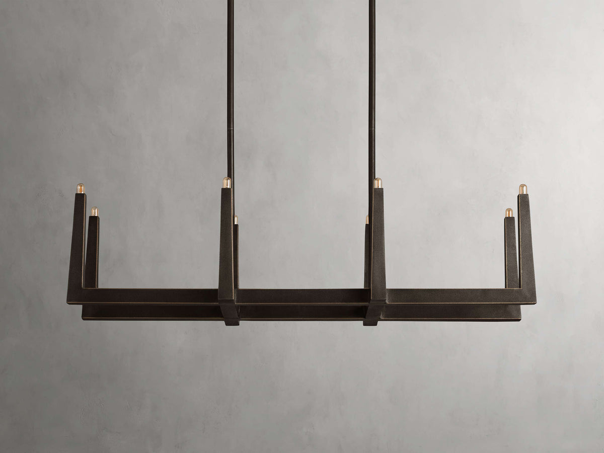 Emmet Antiqued Granular Linear Chandelier