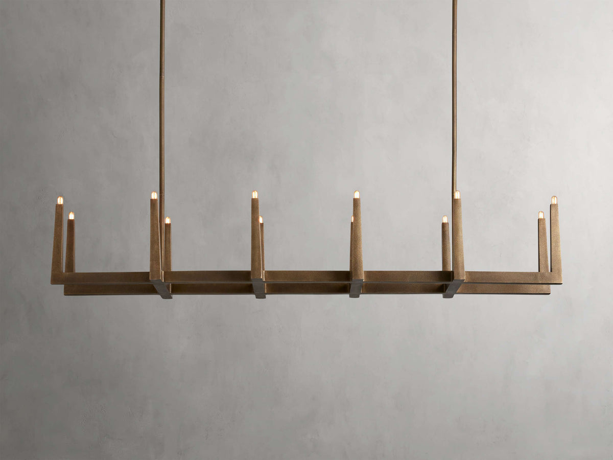 Emmet Antiqued Granular Linear Chandelier