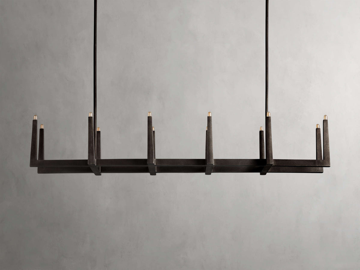 Emmet Antiqued Granular Linear Chandelier