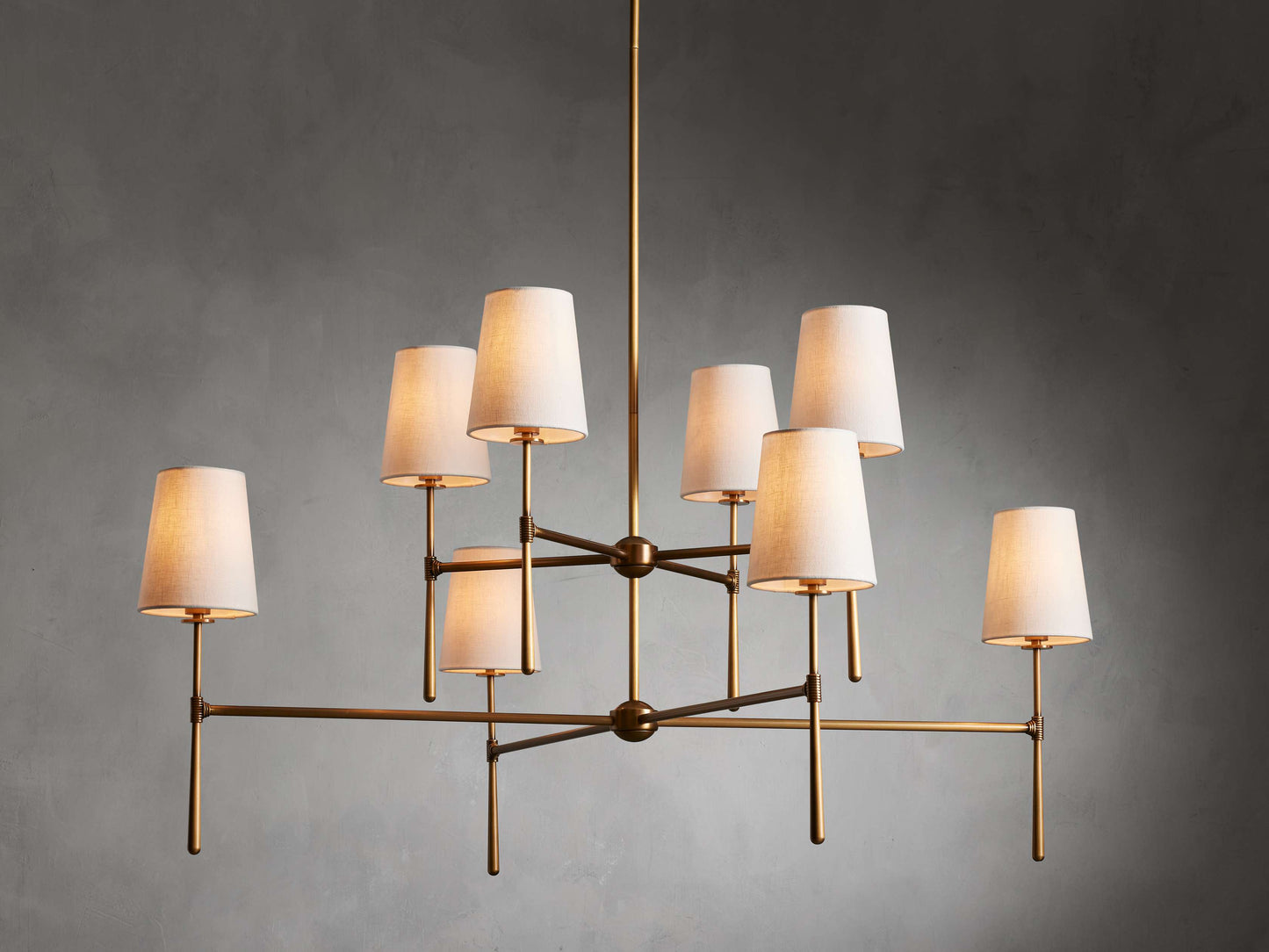 Rhodes Midcentury Torch Two-Tier Chandelier