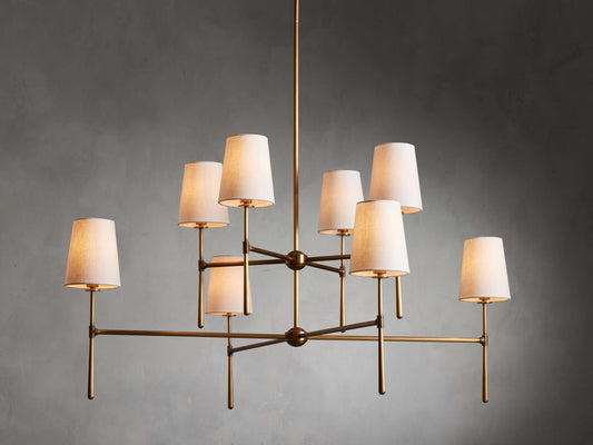Rhodes Midcentury Torch Two-Tier Chandelier