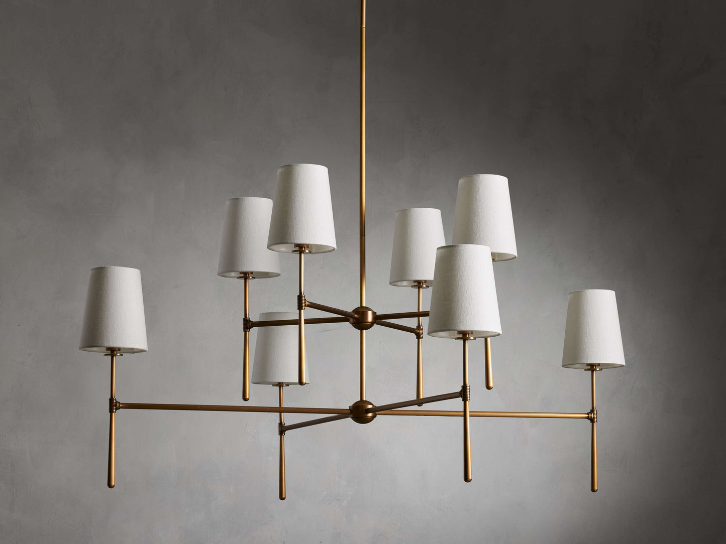 Rhodes Midcentury Torch Two-Tier Chandelier