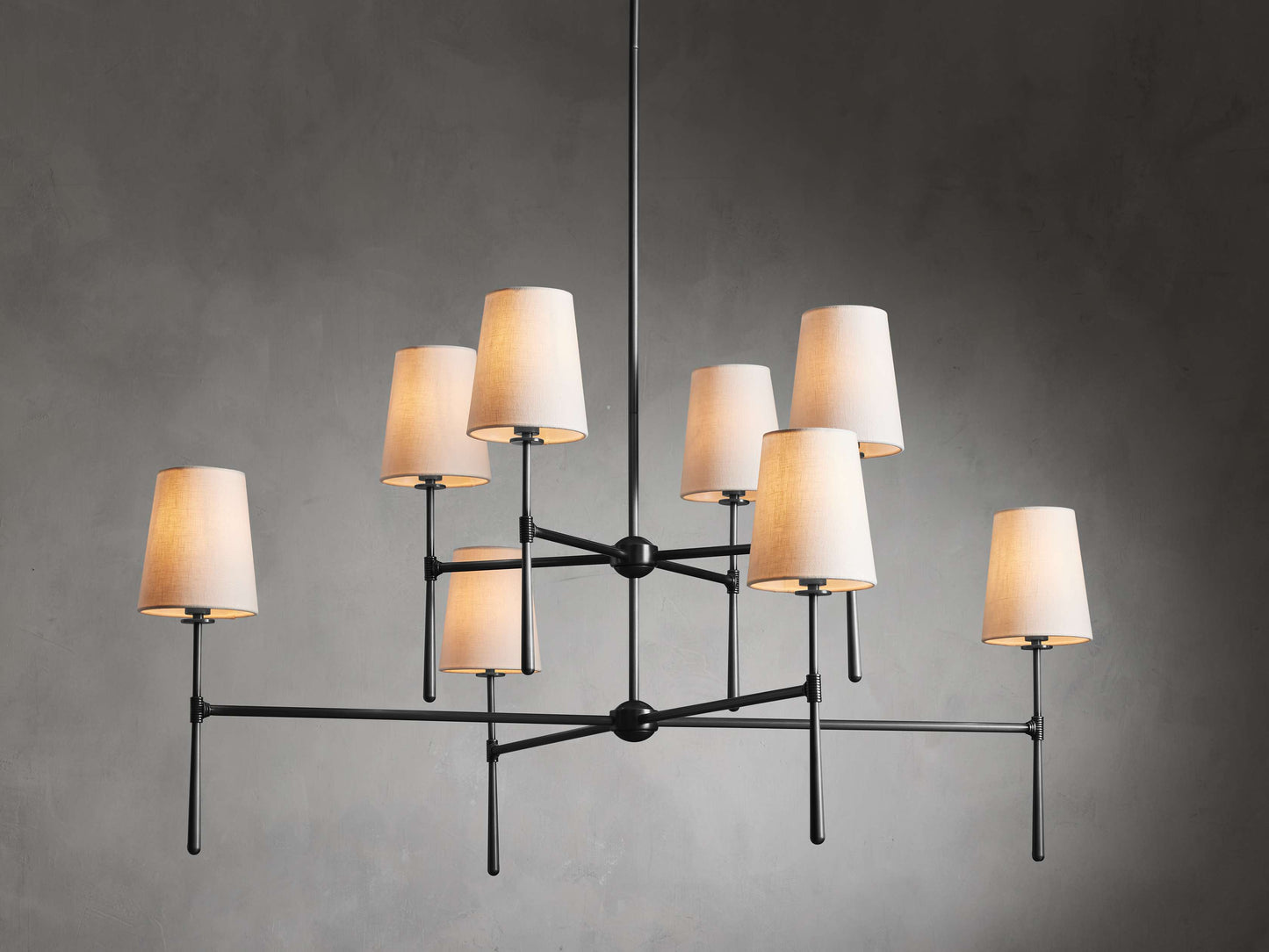 Rhodes Midcentury Torch Two-Tier Chandelier
