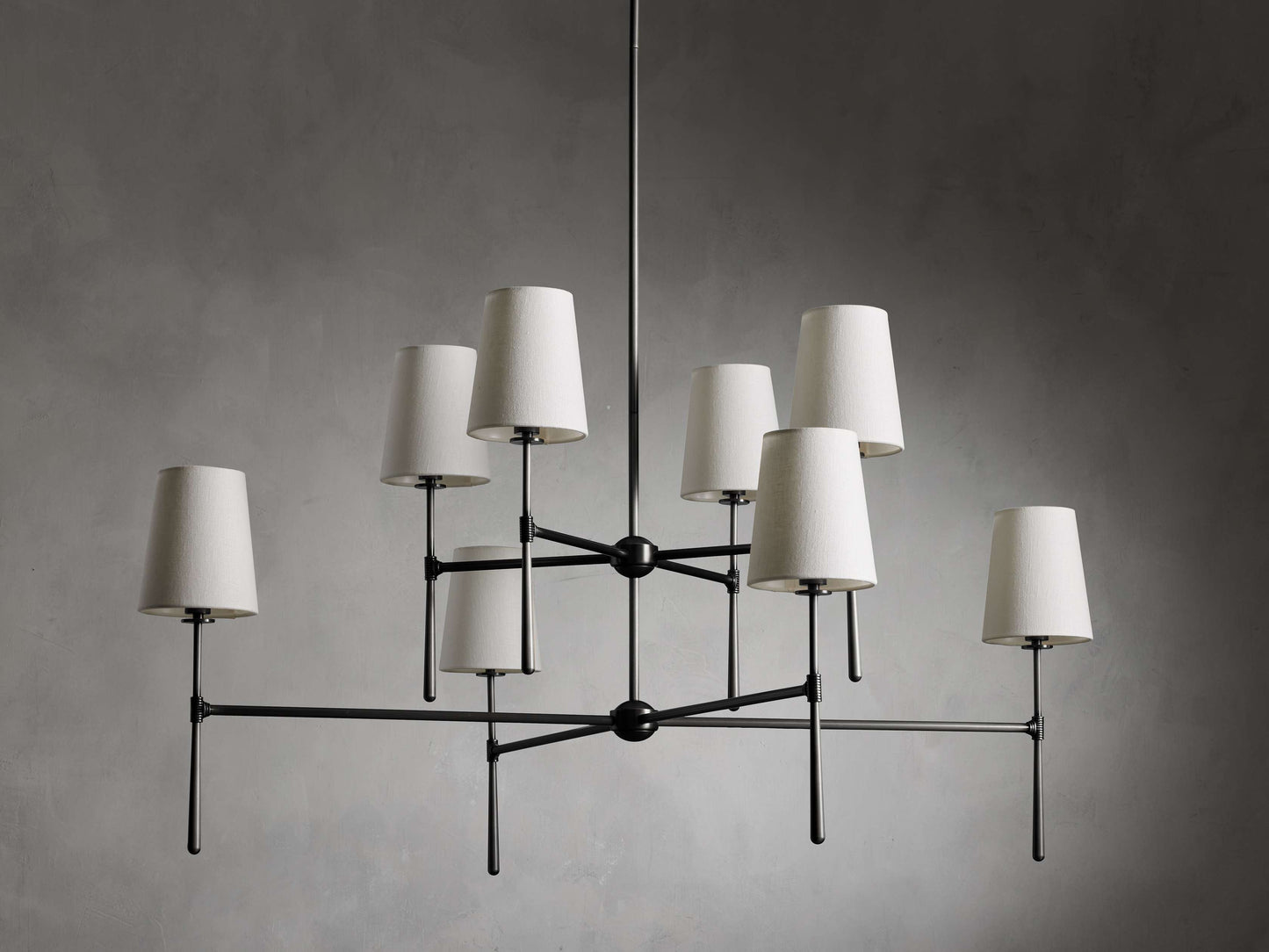 Rhodes Midcentury Torch Two-Tier Chandelier