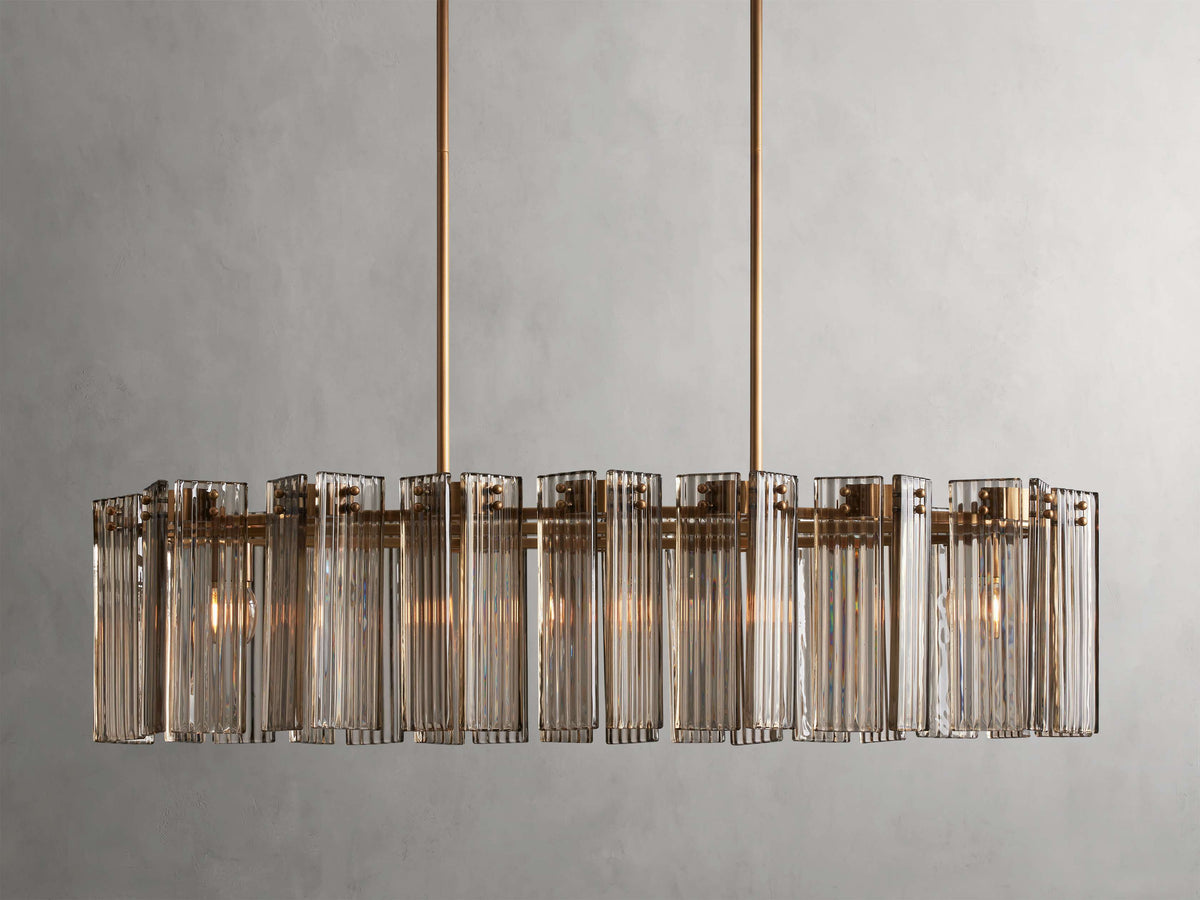 Delsie Reeded Glass Oval Chandelier