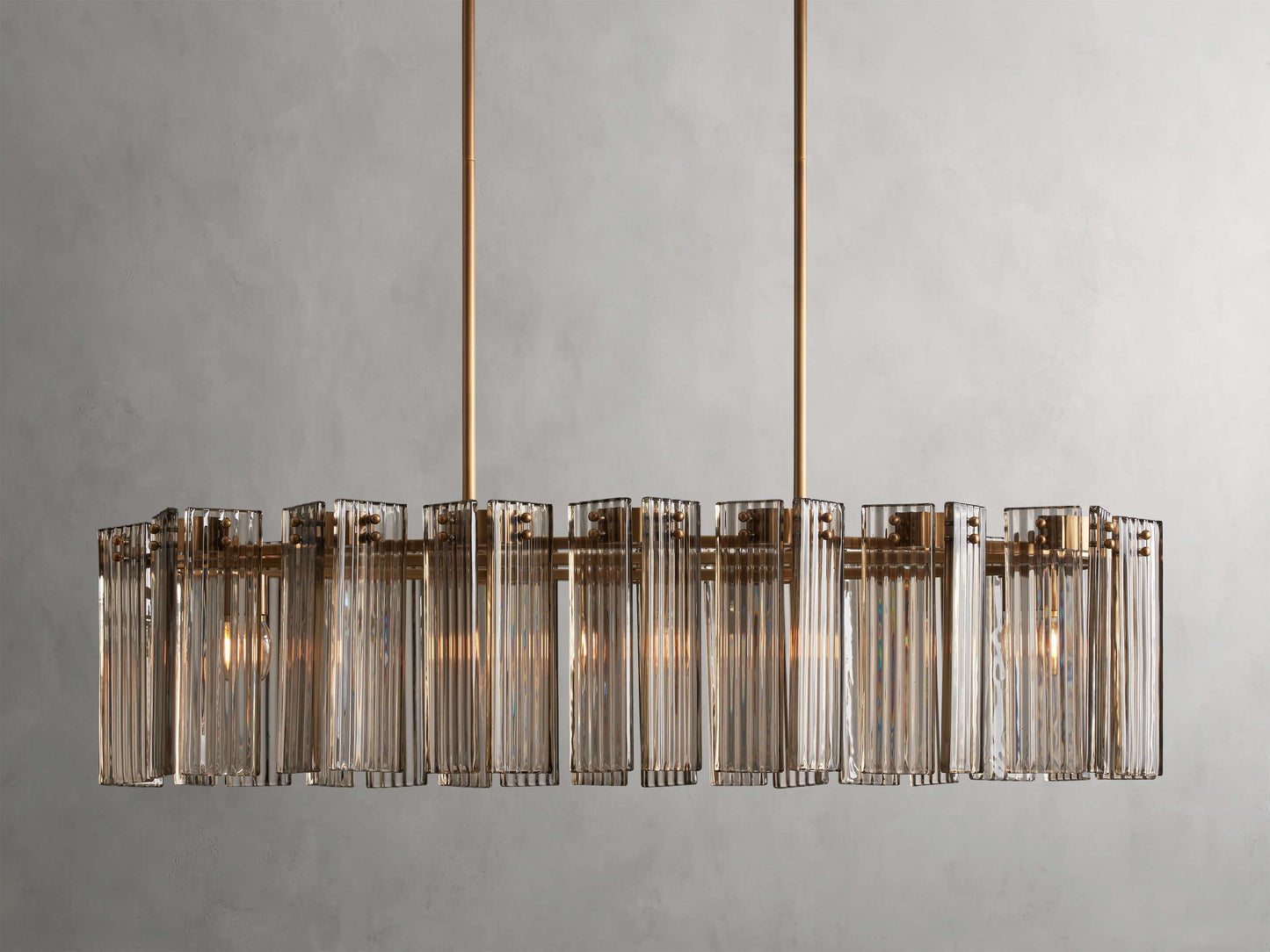Delsie Reeded Glass Oval Chandelier