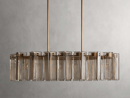 Delsie Vintage Glass Oval Chandelier