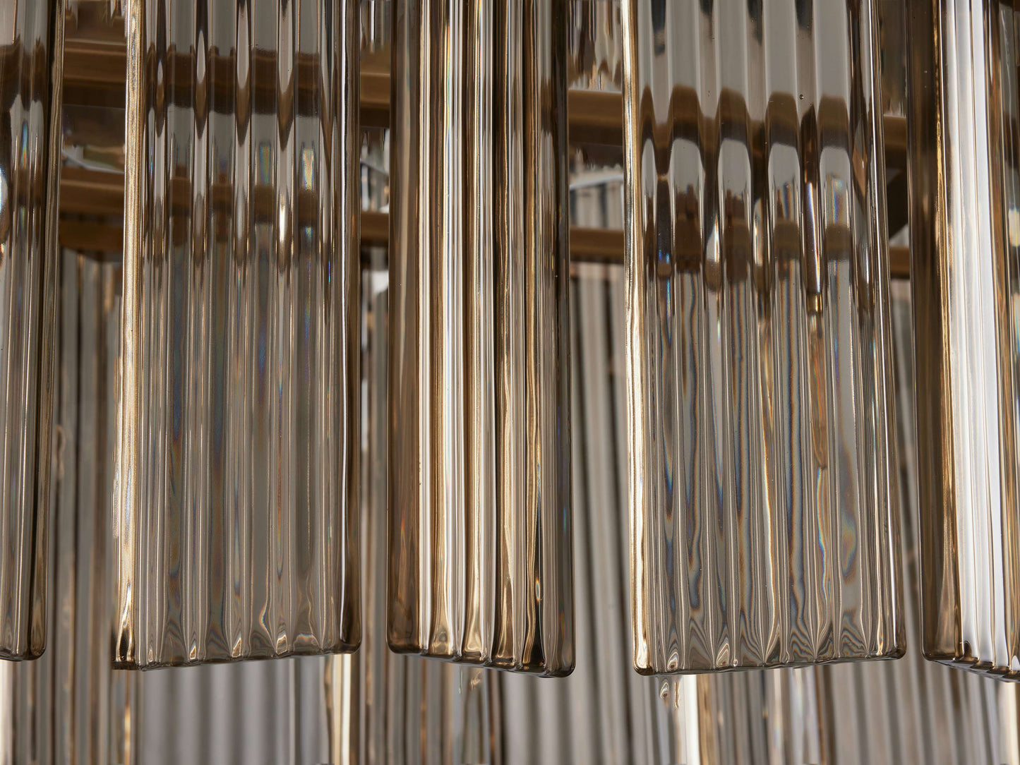 Delsie Reeded Glass Oval Chandelier