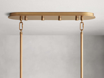 Delsie Reeded Glass Oval Chandelier