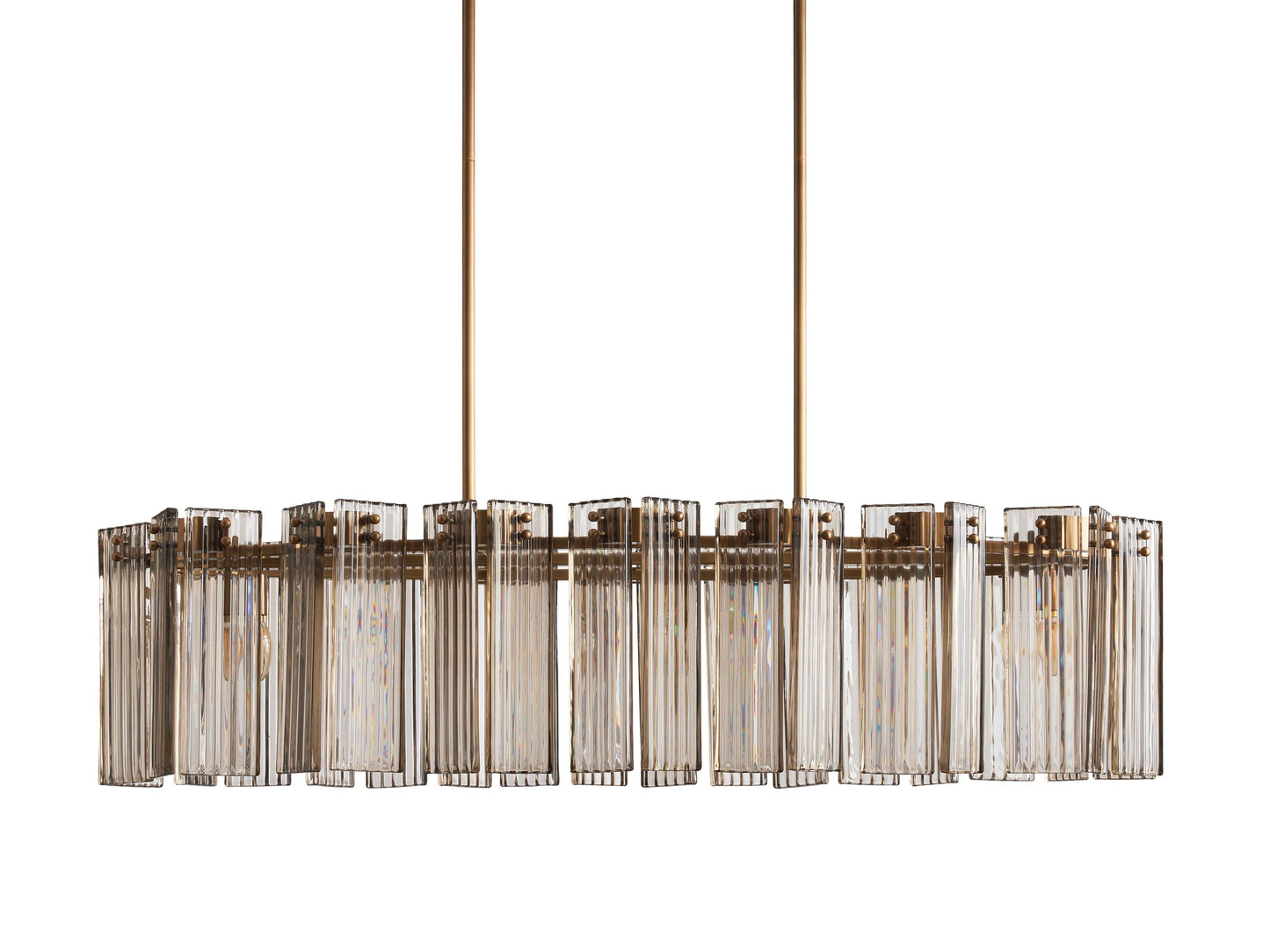 Delsie Reeded Glass Oval Chandelier