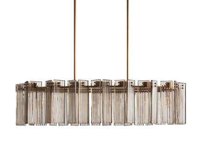 Delsie Reeded Glass Oval Chandelier