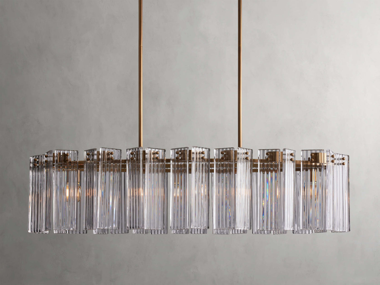 Delsie Reeded Glass Oval Chandelier