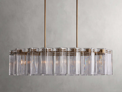 Delsie Reeded Glass Oval Chandelier