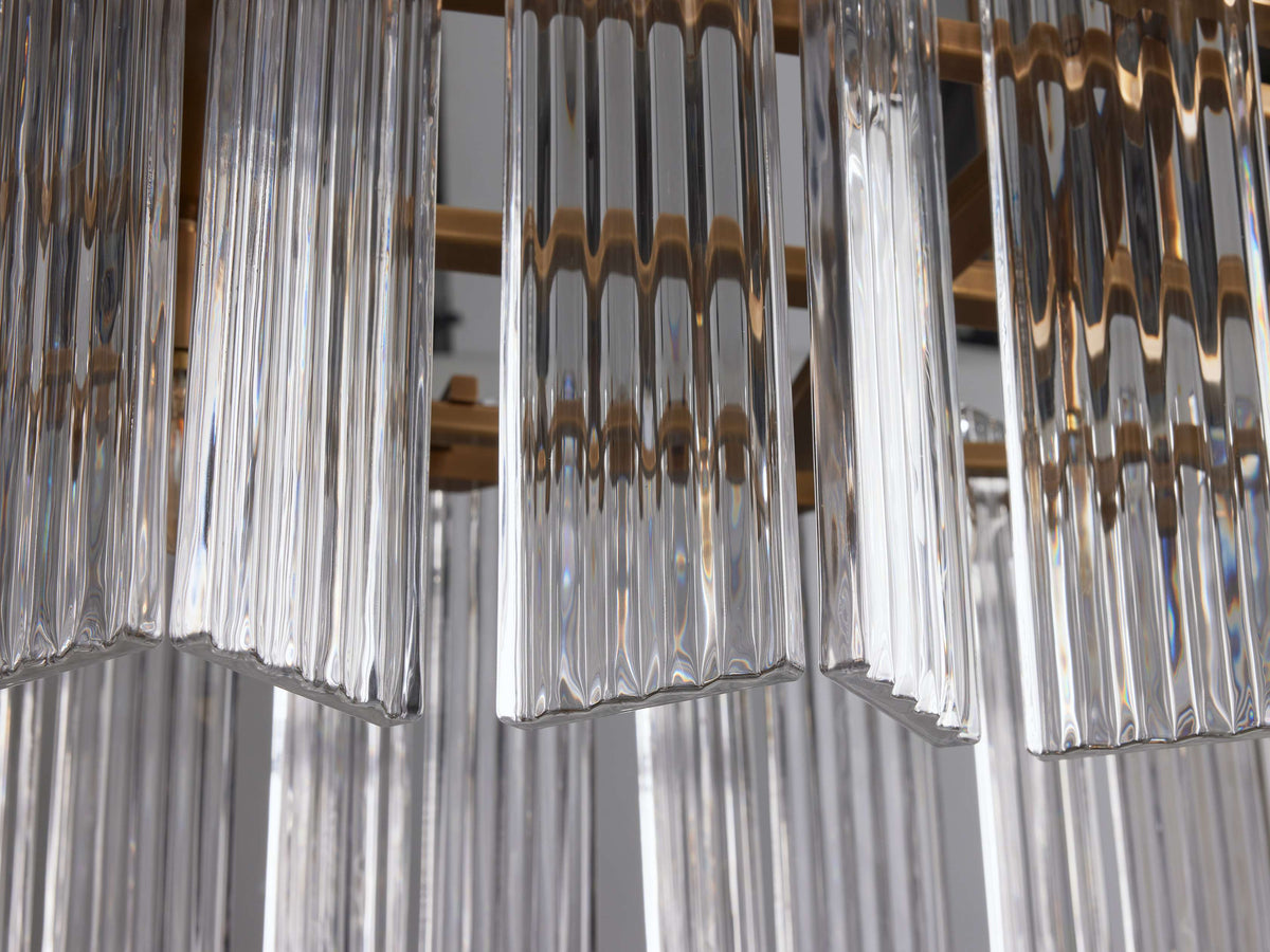 Delsie Reeded Glass Oval Chandelier