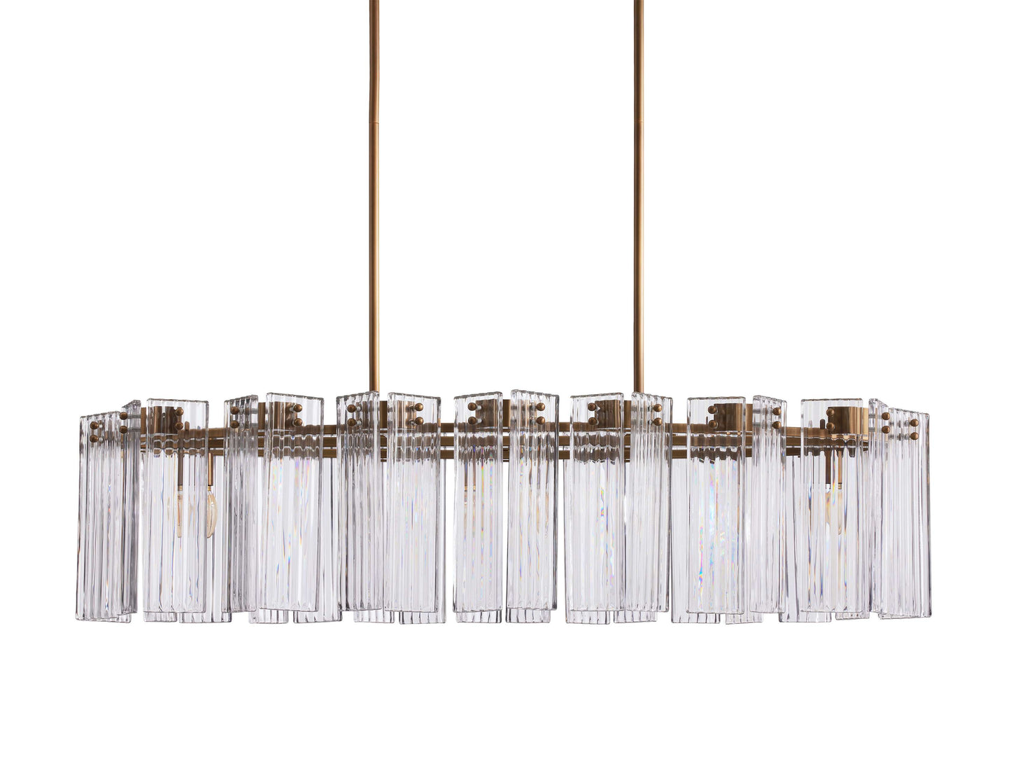 Delsie Reeded Glass Oval Chandelier