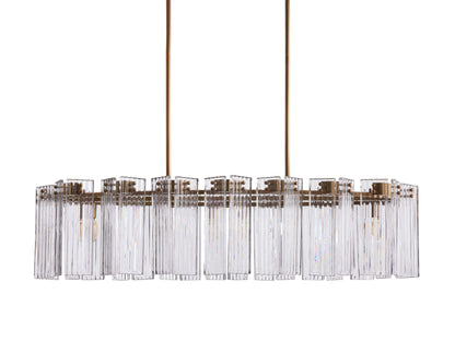 Delsie Reeded Glass Oval Chandelier