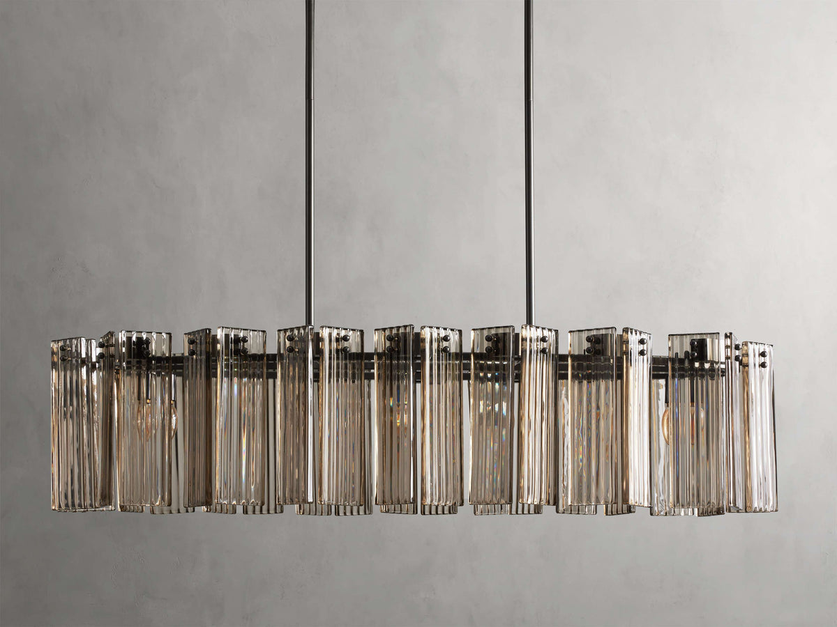 Delsie Vintage Glass Oval Chandelier
