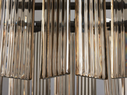 Delsie Reeded Glass Oval Chandelier