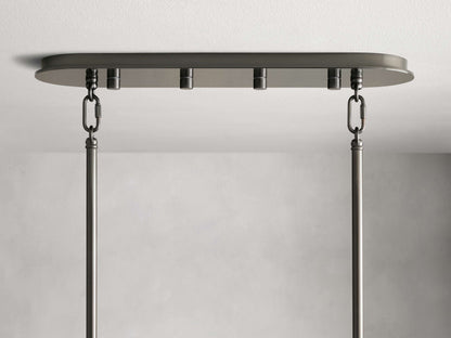 Delsie Reeded Glass Oval Chandelier