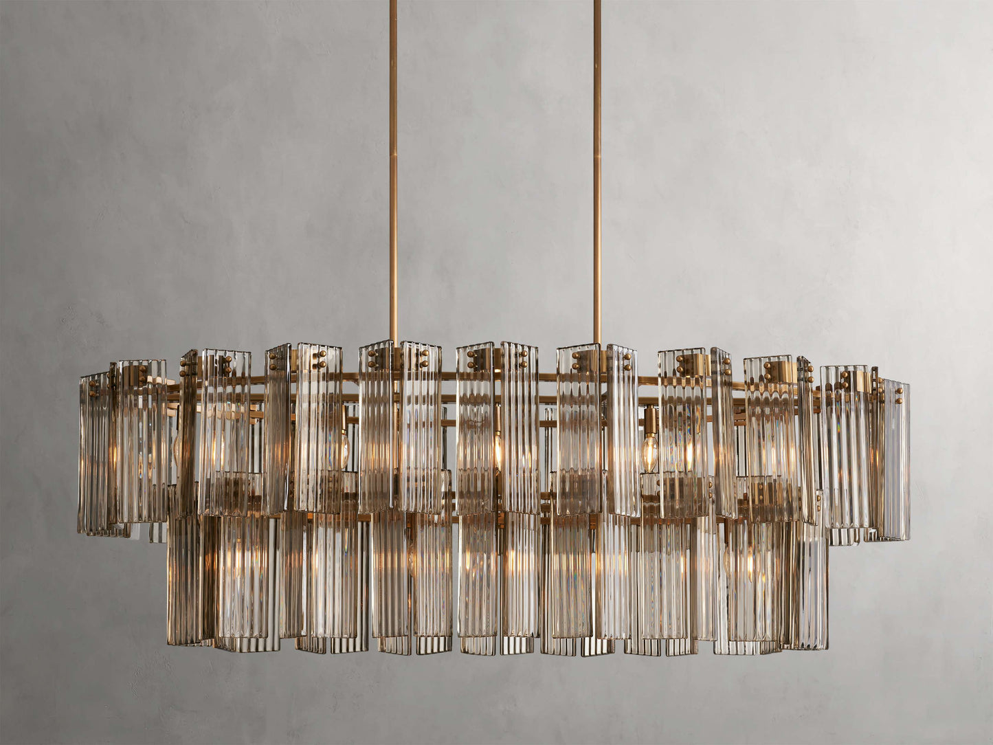 Delsie Reeded Glass Oval Chandelier