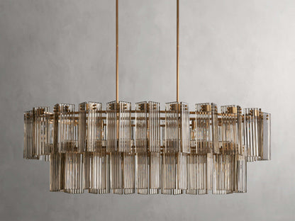 Delsie Reeded Glass Oval Chandelier