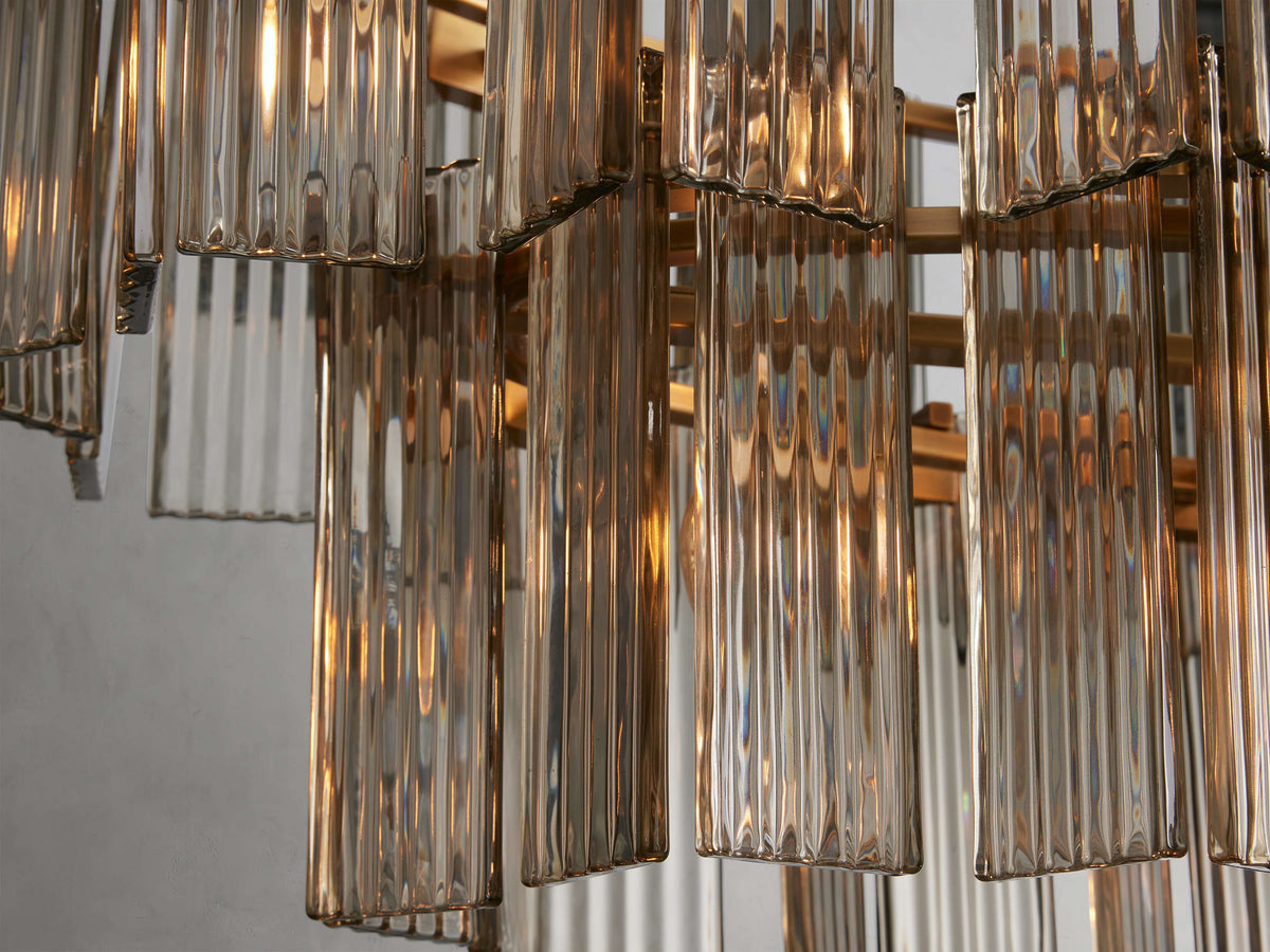 Delsie Vintage Glass Oval Chandelier