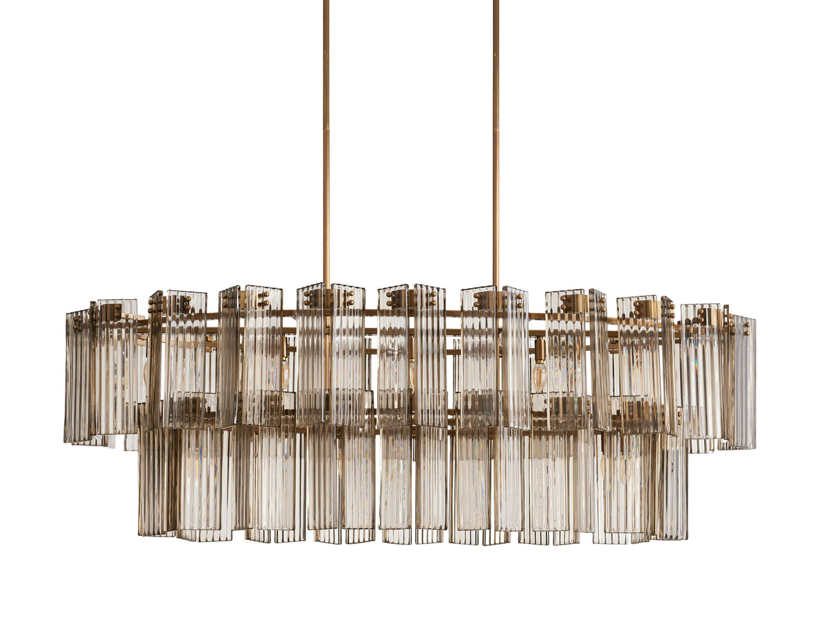 Delsie Reeded Glass Oval Chandelier