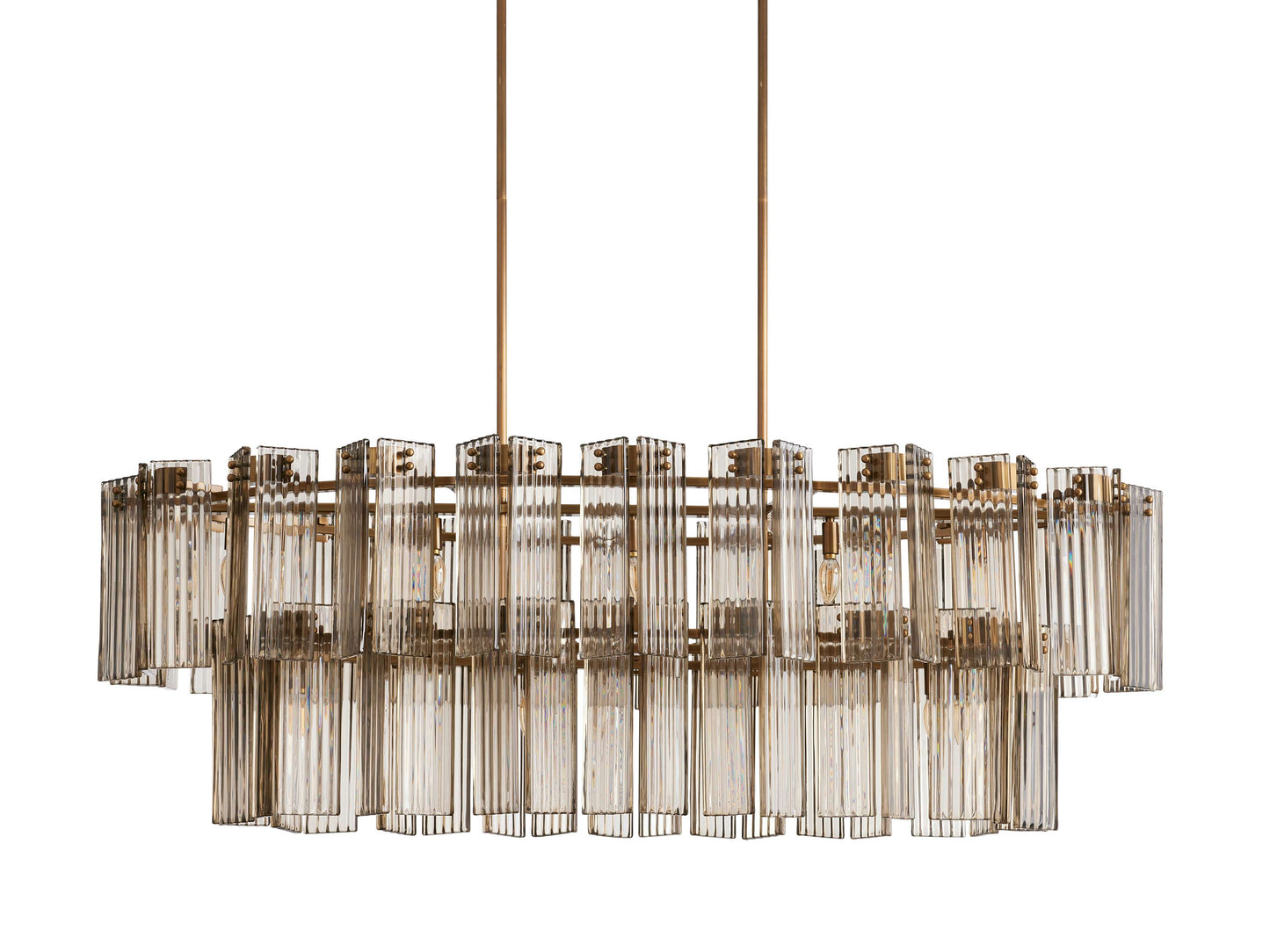 Delsie Reeded Glass Oval Chandelier