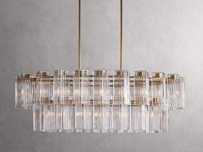 Delsie Vintage Glass Oval Chandelier