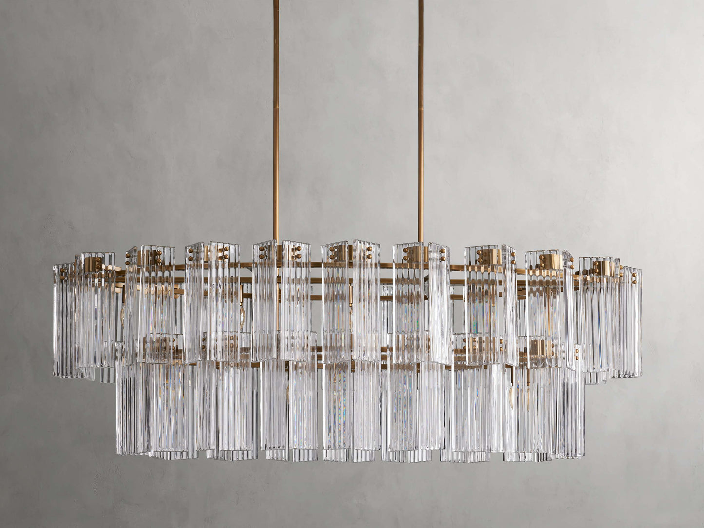 Delsie Reeded Glass Oval Chandelier