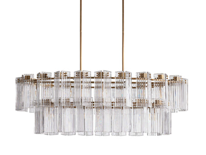 Delsie Reeded Glass Oval Chandelier