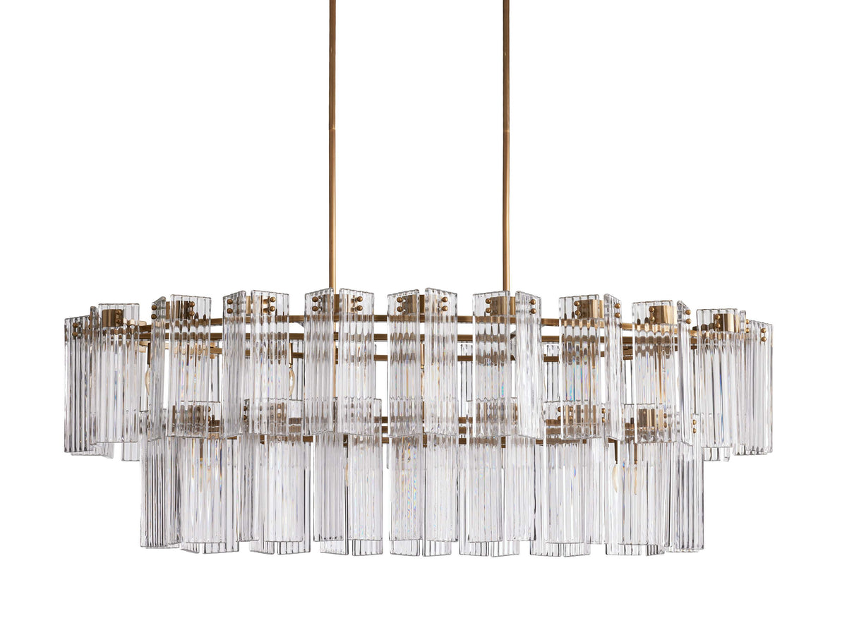 Delsie Vintage Glass Oval Chandelier