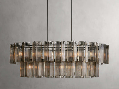 Delsie Reeded Glass Oval Chandelier