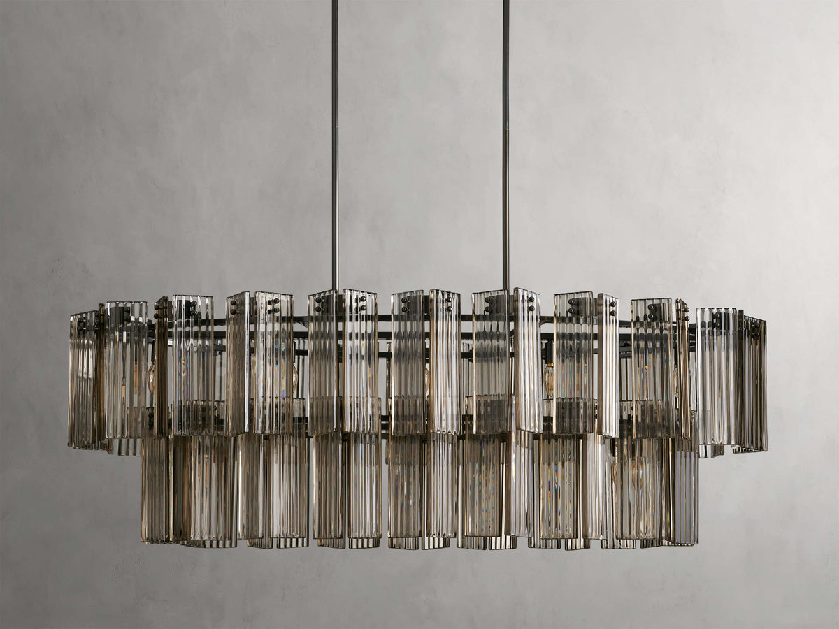Delsie Reeded Glass Oval Chandelier