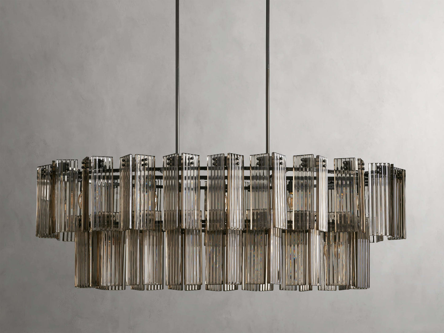 Delsie Reeded Glass Oval Chandelier