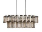 Delsie Reeded Glass Oval Chandelier