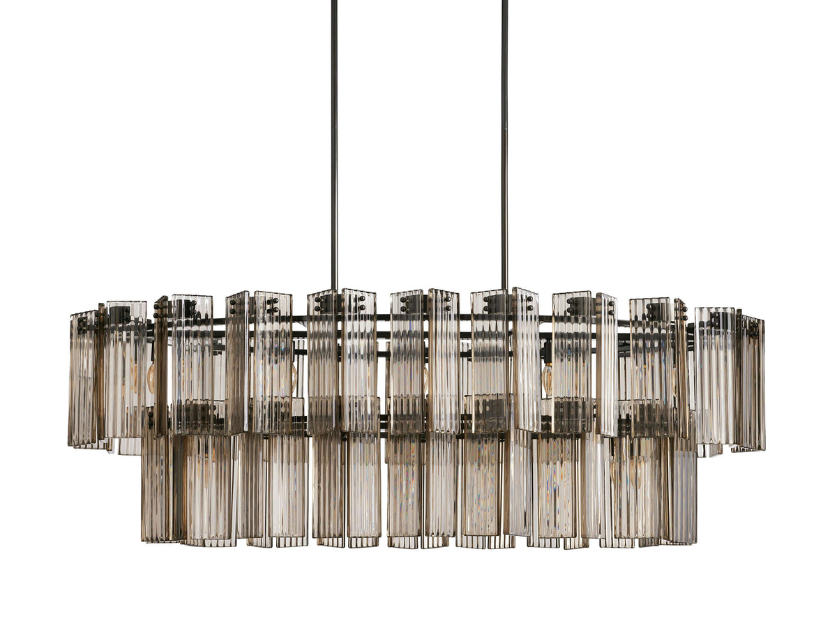 Delsie Vintage Glass Oval Chandelier
