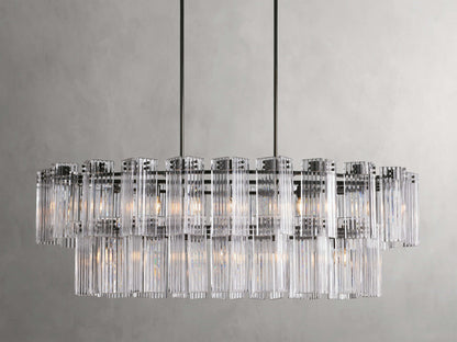 Delsie Reeded Glass Oval Chandelier