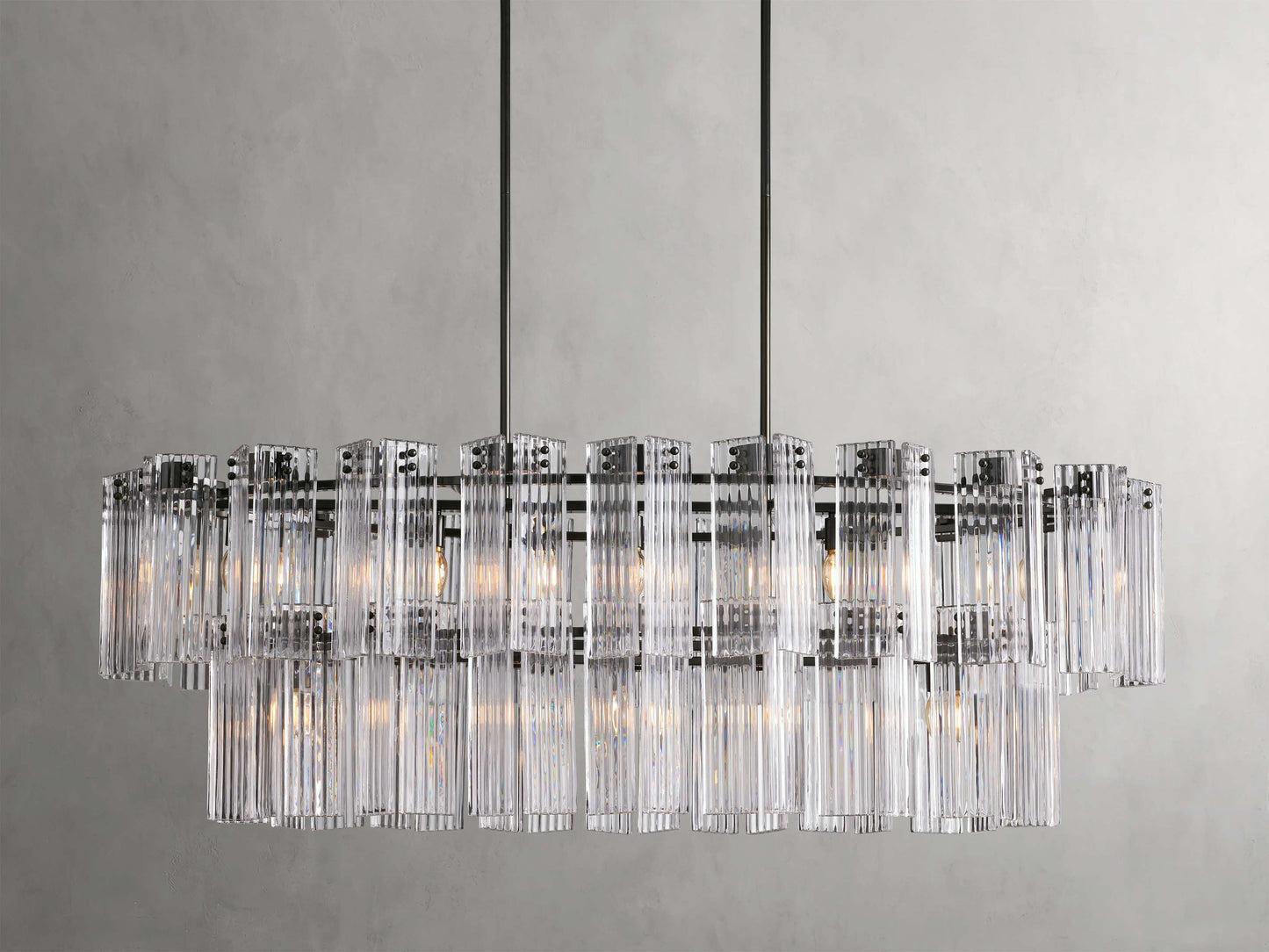 Delsie Vintage Glass Oval Chandelier