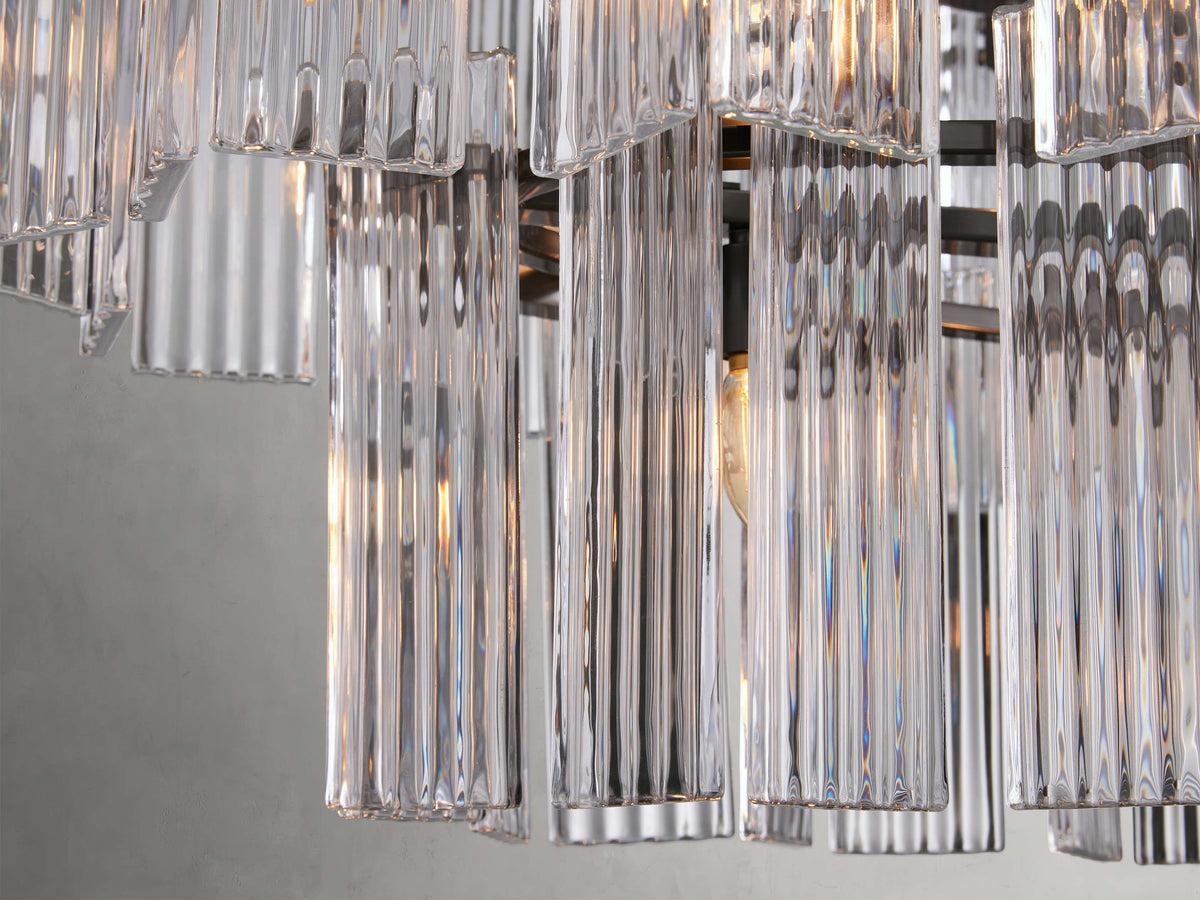Delsie Vintage Glass Oval Chandelier