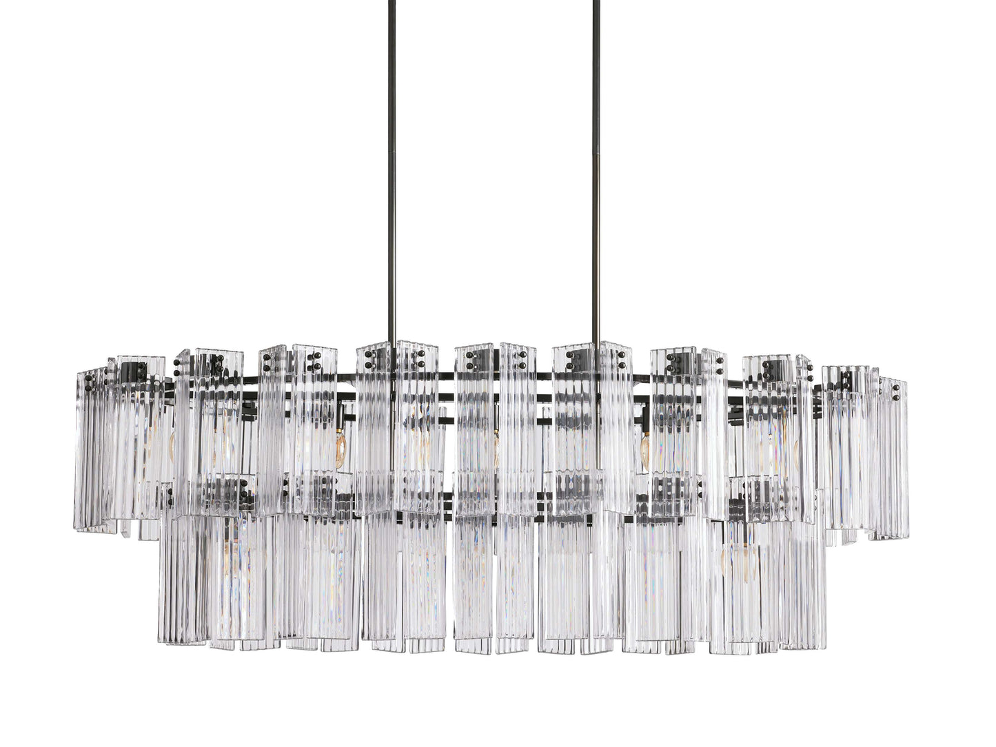 Delsie Reeded Glass Oval Chandelier