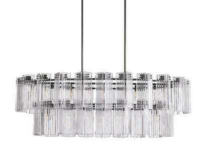 Delsie Reeded Glass Oval Chandelier