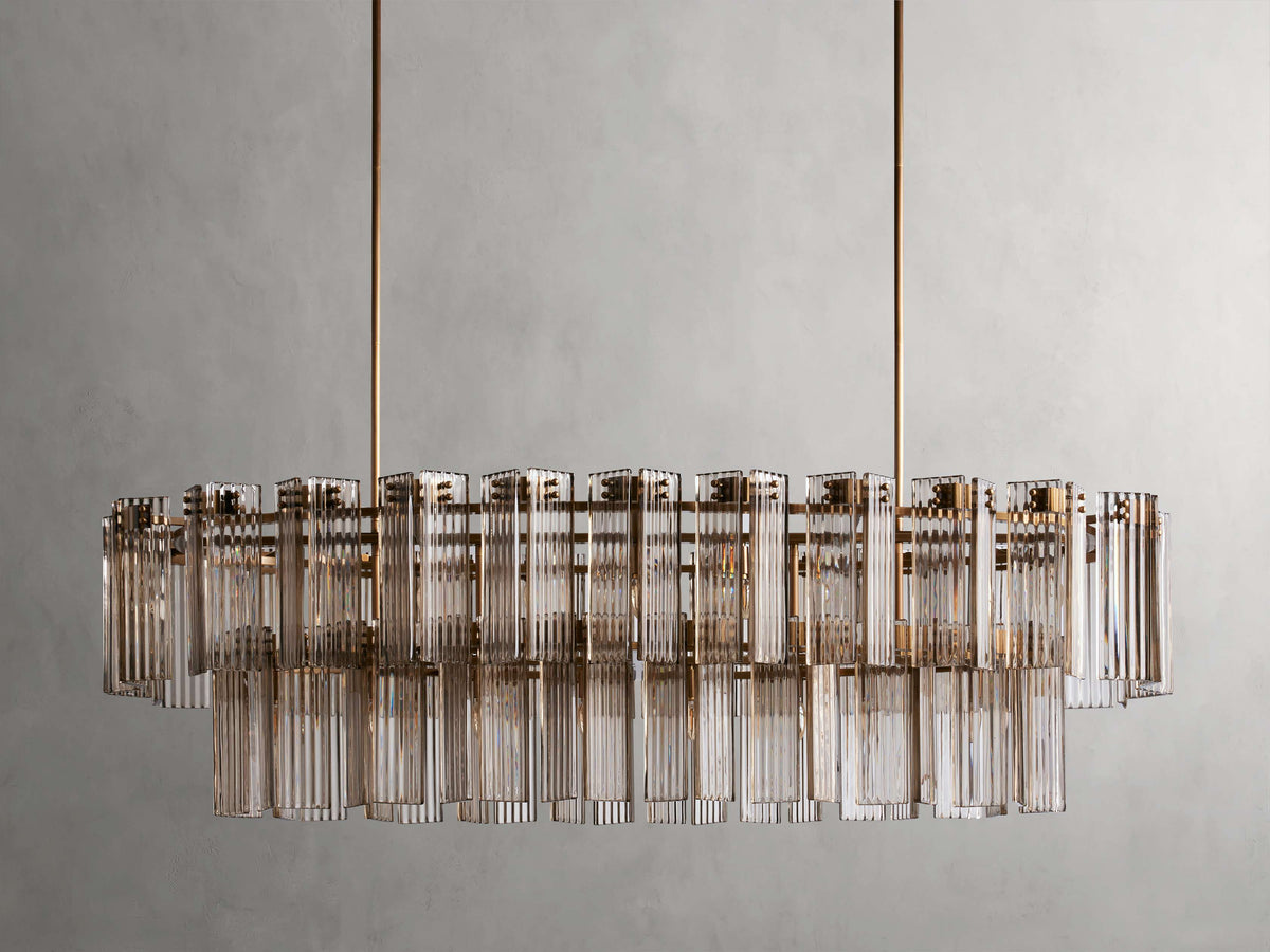 Delsie Vintage Glass Oval Chandelier