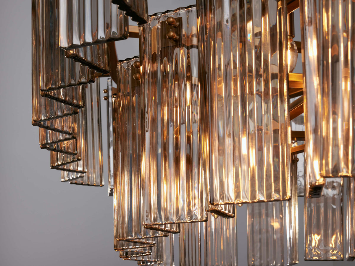 Delsie Vintage Glass Oval Chandelier