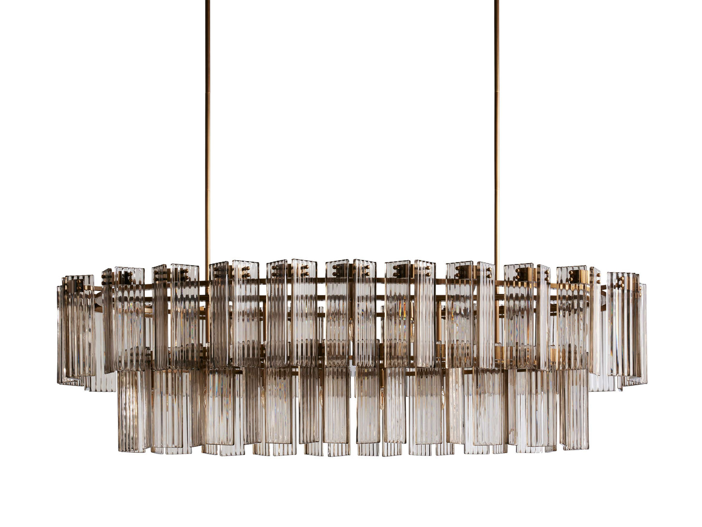 Delsie Reeded Glass Oval Chandelier