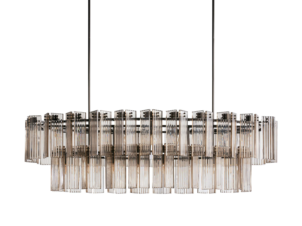 Delsie Vintage Glass Oval Chandelier