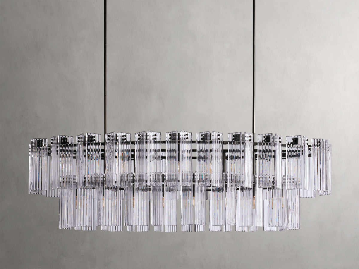 Delsie Vintage Glass Oval Chandelier